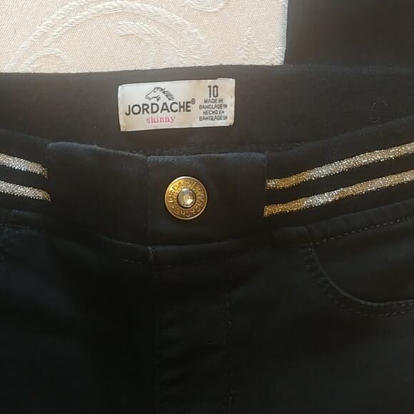 Jordache Girls Rib Waist Skinny Jeans Black Sz. 10 - Picture 3 of 4